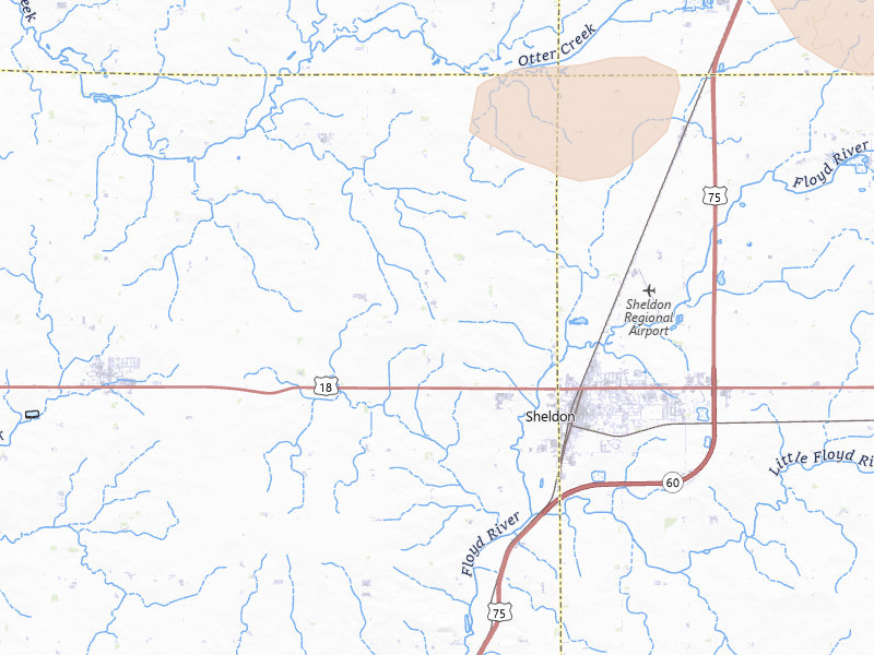 Radar-estimated hail-size map of the storm over Sheldon, IA