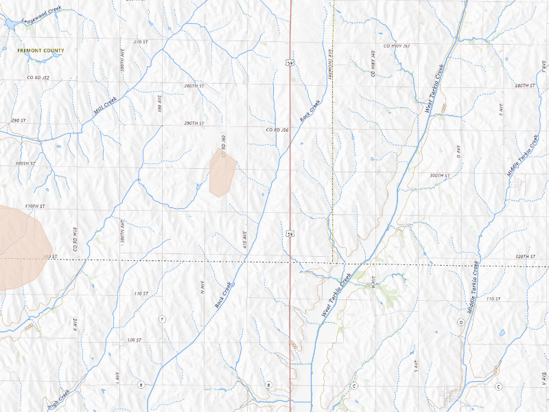 Radar-estimated hail-size map of the storm over Shenandoah, IA