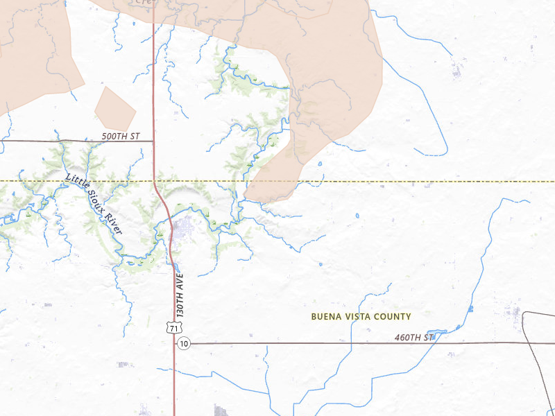 Radar-estimated hail-size map of the storm over Sioux Rapids, IA on May 17, 2026