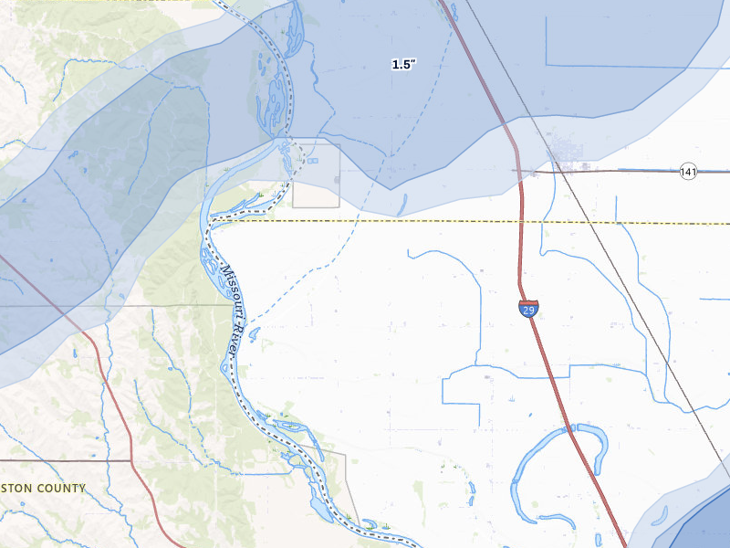 NEXRAD radar-signature map of the hail storm over Sloan, IA on May 18, 2026