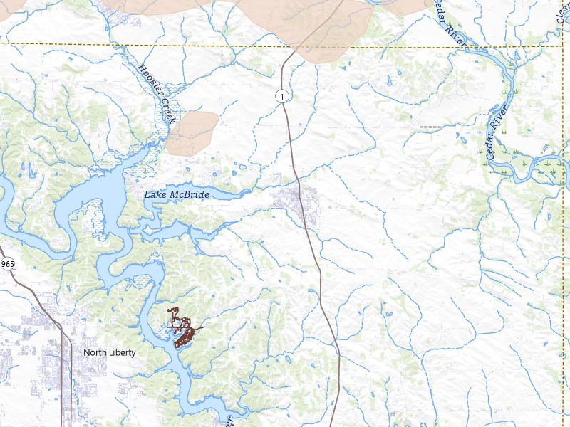 Radar-estimated hail-size map of the storm over Solon, IA on Apr 17, 2026