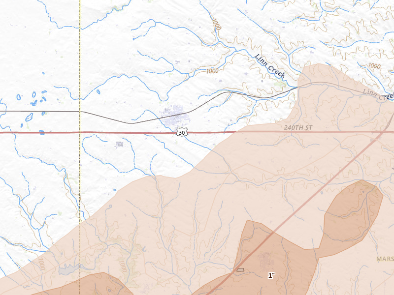 Radar-estimated hail-size map of the storm over State Center, IA on Apr 17, 2026