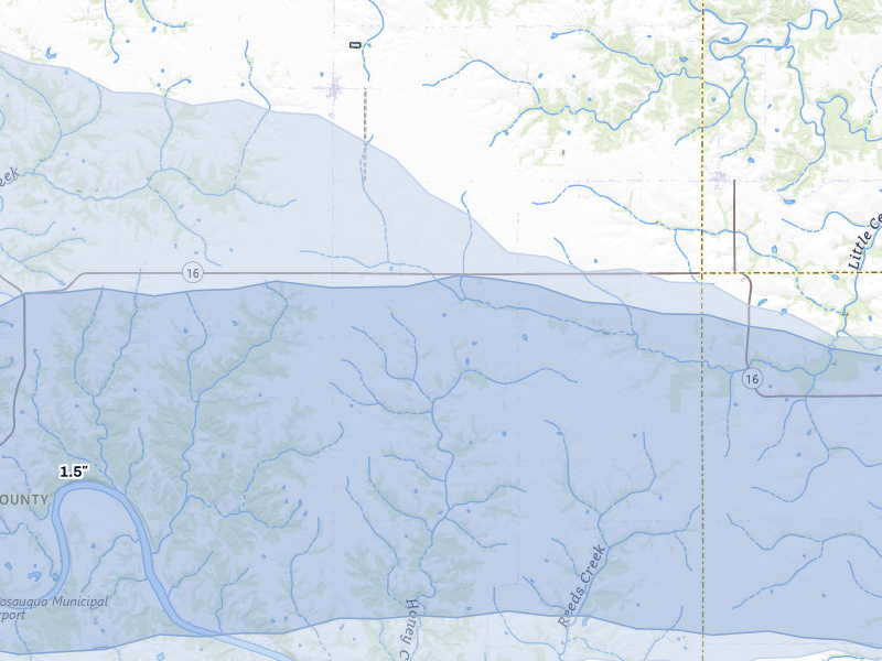 NEXRAD radar-signature map of the hail storm over Stockport, IA on May 4, 2026