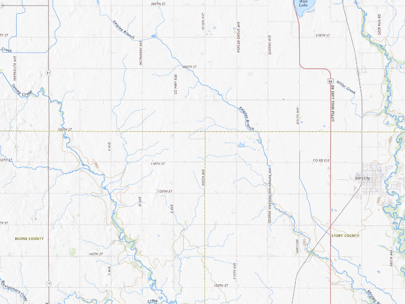 NEXRAD radar-signature map of the hail storm over Story City, IA on Aug 4, 2026