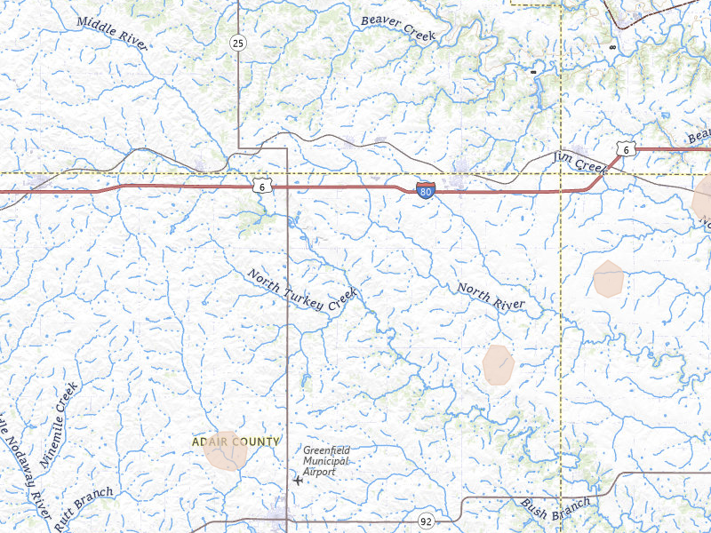 Radar-estimated hail-size map of the storm over Stuart, IA on Mar 6, 2026