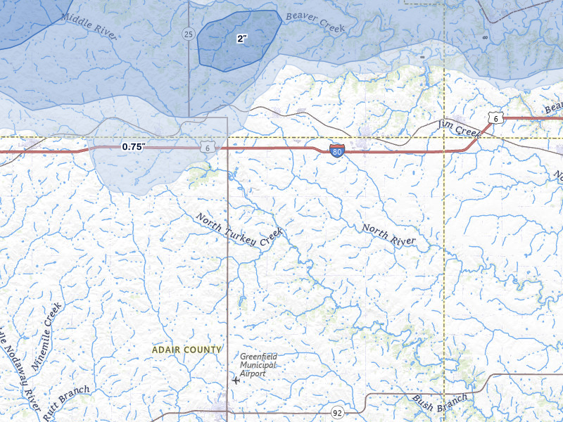 NEXRAD radar-signature map of the hail storm over Stuart, IA on Mar 30, 2026