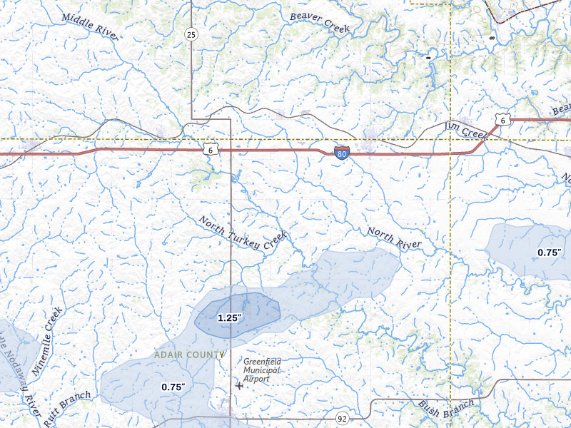 NEXRAD radar-signature map of the hail storm over Stuart, IA on Jun 5, 2026