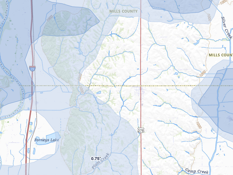 NEXRAD radar-signature map of the hail storm over Tabor, IA on May 17, 2026
