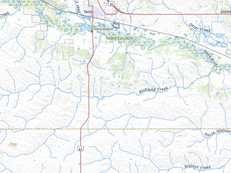 Radar-estimated hail-size map of the storm over Tama, IA on Jun 10, 2026