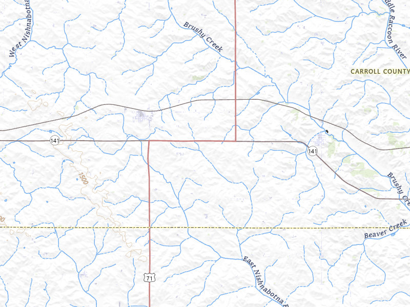 Radar-estimated hail-size map of the storm over Templeton, IA on May 15, 2026