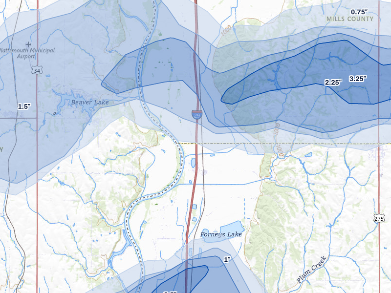 NEXRAD radar-signature map of the hail storm over Thurman, IA on May 15, 2026