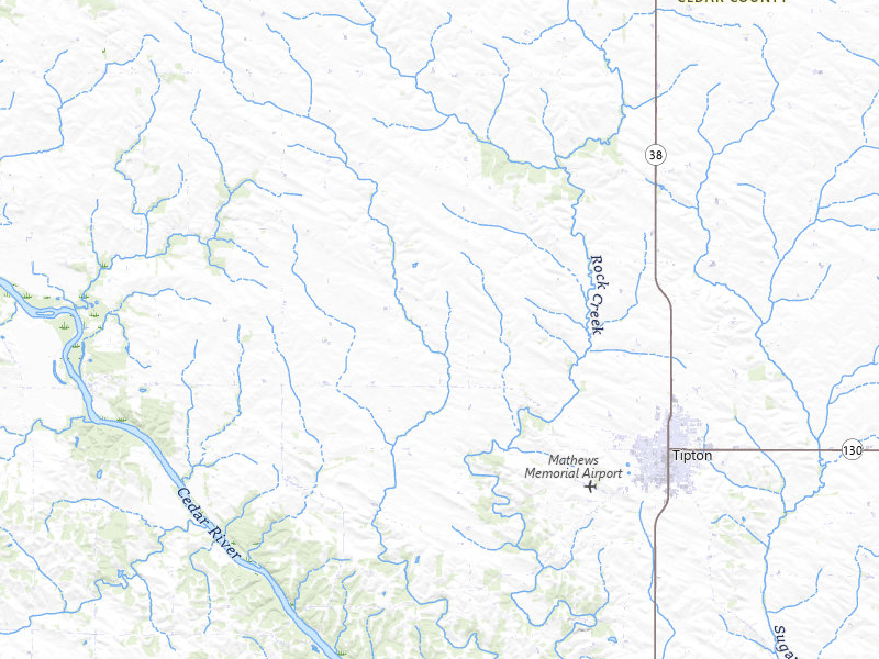 Radar-estimated hail-size map of the storm over Tipton, IA on Mar 30, 2026