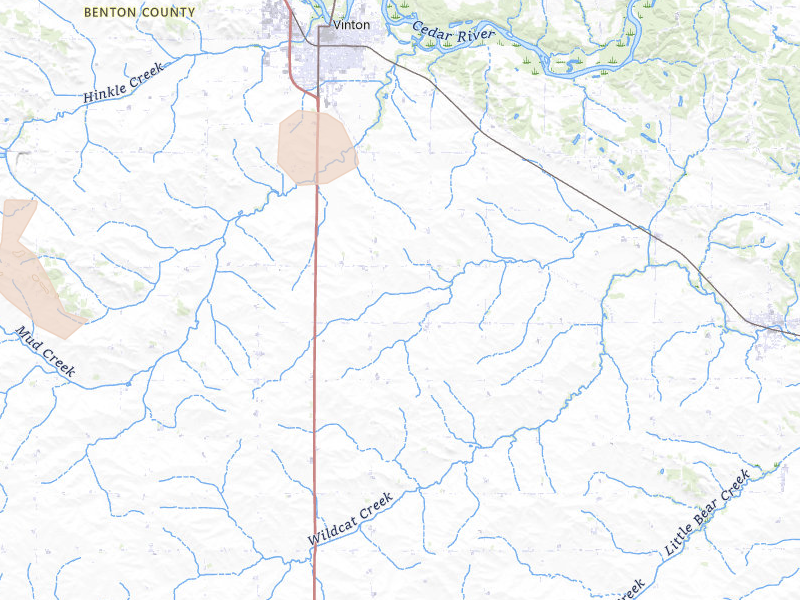 Radar-estimated hail-size map of the storm over Vinton, IA