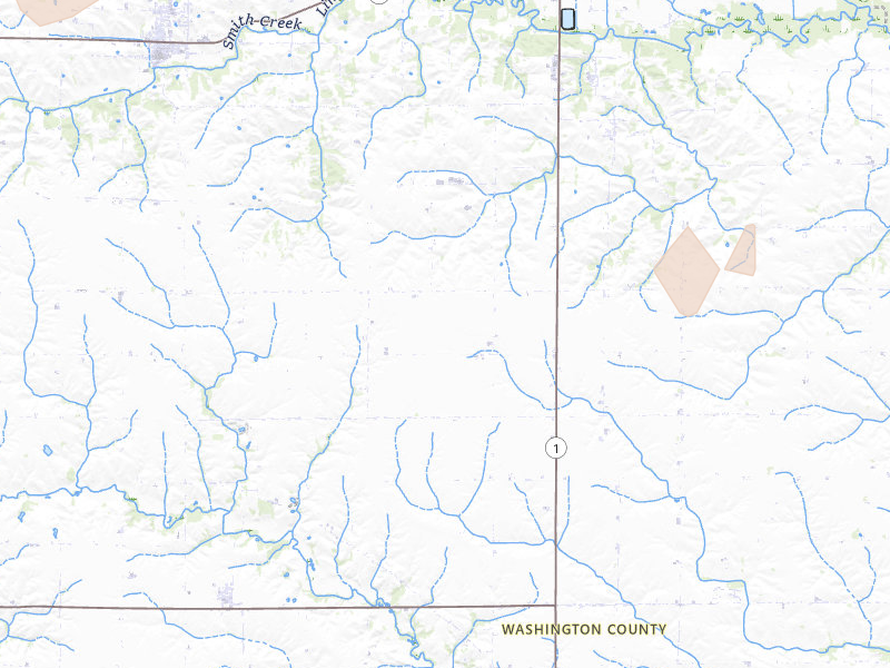 Radar-estimated hail-size map of the storm over Washington, IA on Jun 10, 2026