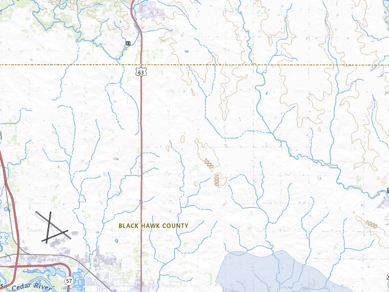 NEXRAD radar-signature map of the hail storm over Waterloo, IA on Jul 26, 2026