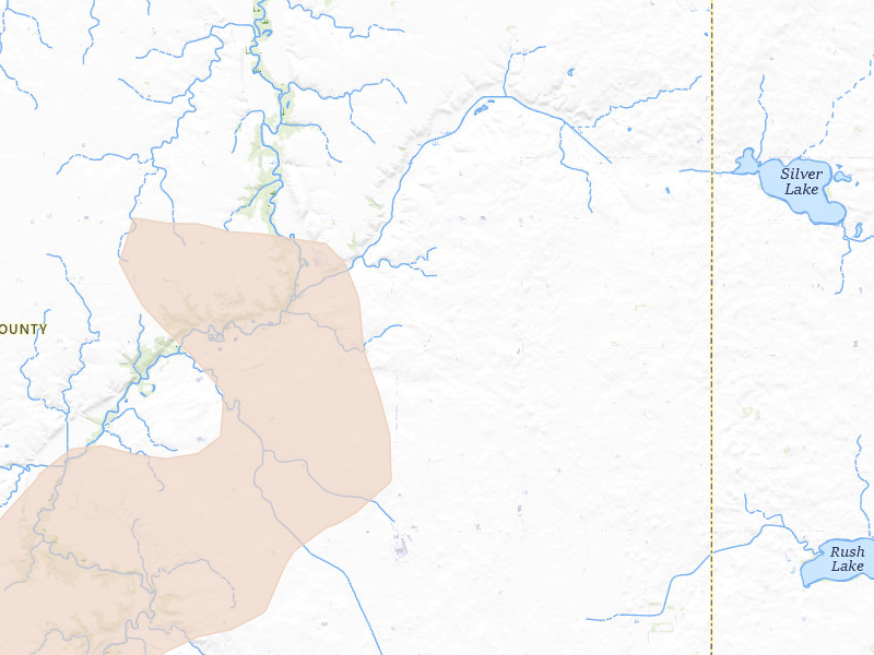 Radar-estimated hail-size map of the storm over Webb, IA on Jul 1, 2026
