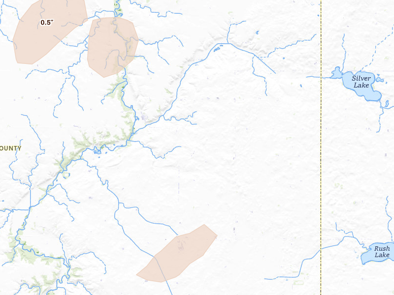 Radar-estimated hail-size map of the storm over Webb, IA
