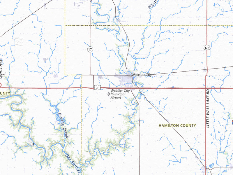 Radar-estimated hail-size map of the storm over Webster City, IA on Apr 23, 2026
