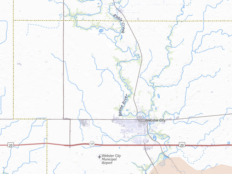 Radar-estimated hail-size map of the storm over Webster City, IA on Jun 10, 2026