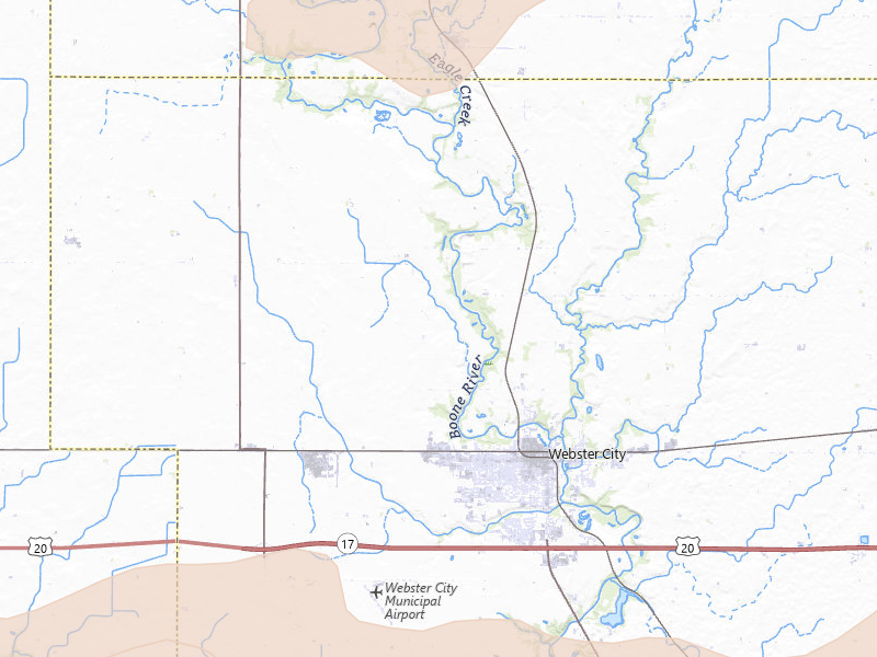 Radar-estimated hail-size map of the storm over Webster City, IA on Jul 2, 2026