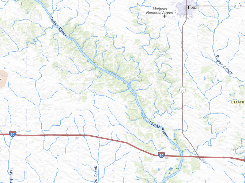 Radar-estimated hail-size map of the storm over West Branch, IA