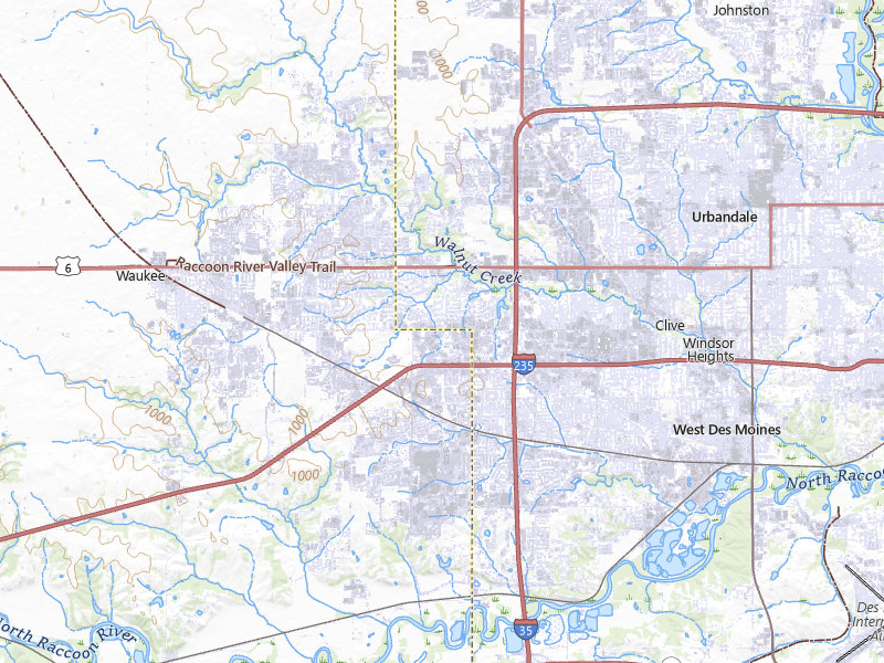 NEXRAD radar-signature map of the hail storm over West Des Moines, IA on May 18, 2026