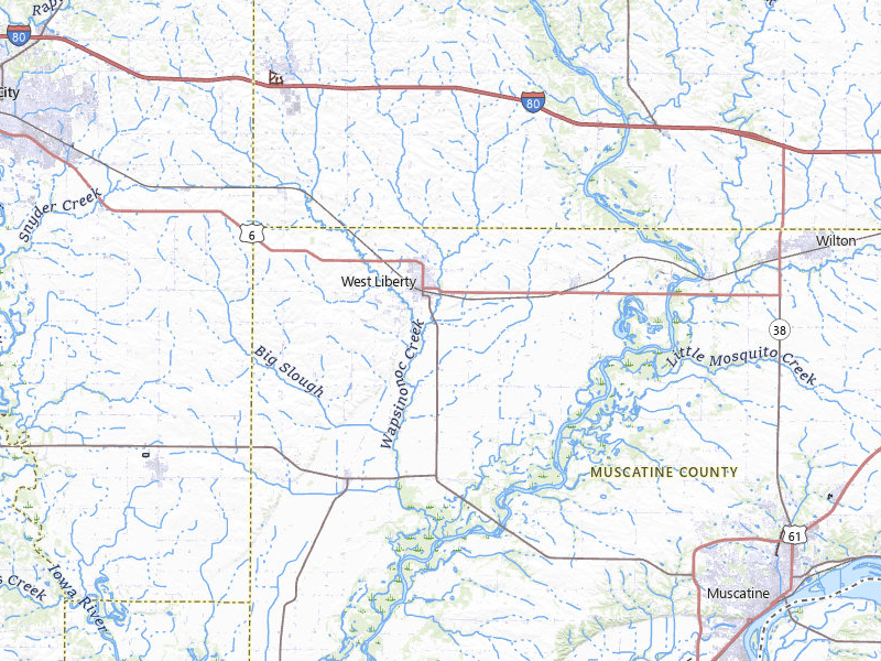 Radar-estimated hail-size map of the storm over West Liberty, IA on Apr 17, 2026
