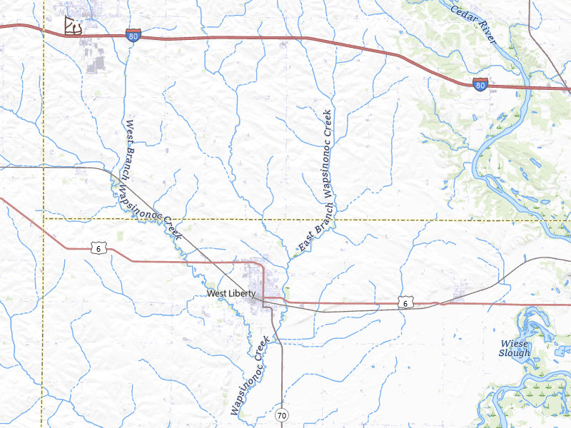 Radar-estimated hail-size map of the storm over West Liberty, IA on Jun 11, 2026