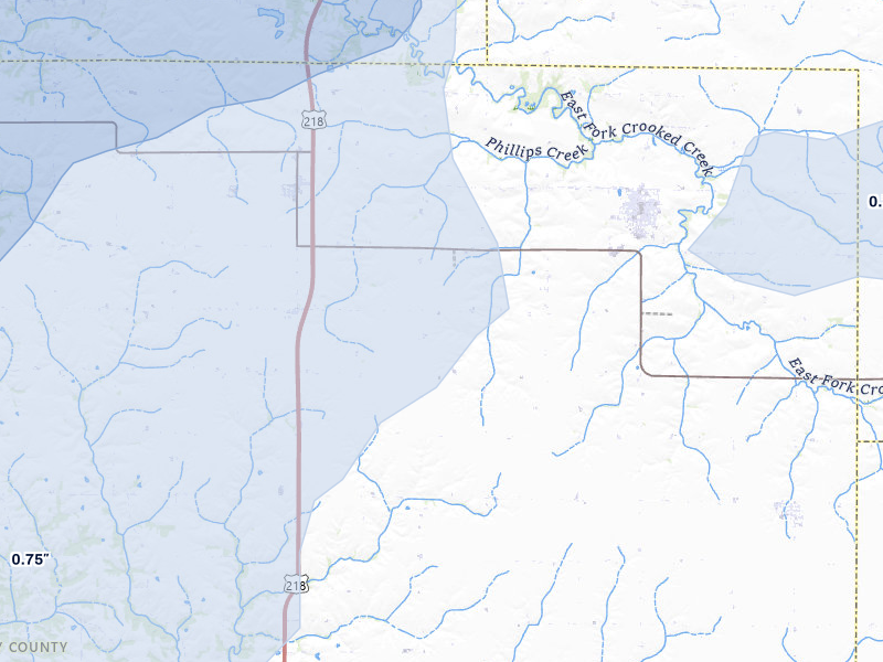NEXRAD radar-signature map of the hail storm over Winfield, IA on Mar 31, 2026