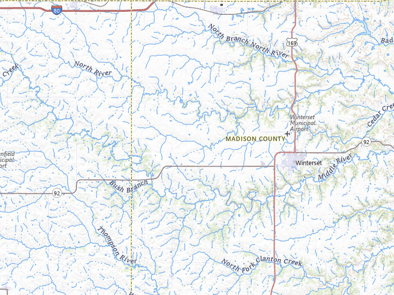 NEXRAD radar-signature map of the hail storm over Winterset, IA on Jul 20, 2026