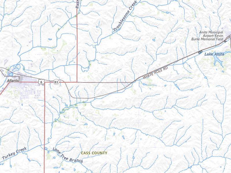 Radar-estimated hail-size map of the storm over Wiota, IA on Apr 23, 2026