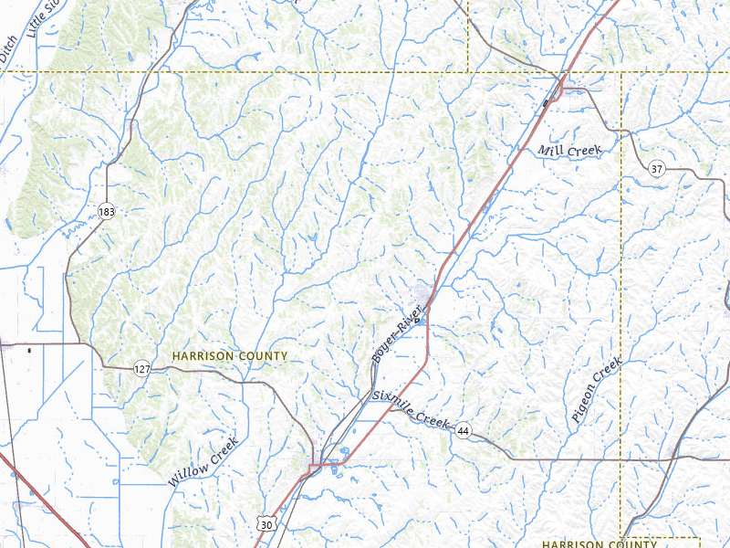 Radar-estimated hail-size map of the storm over Woodbine, IA on May 17, 2026