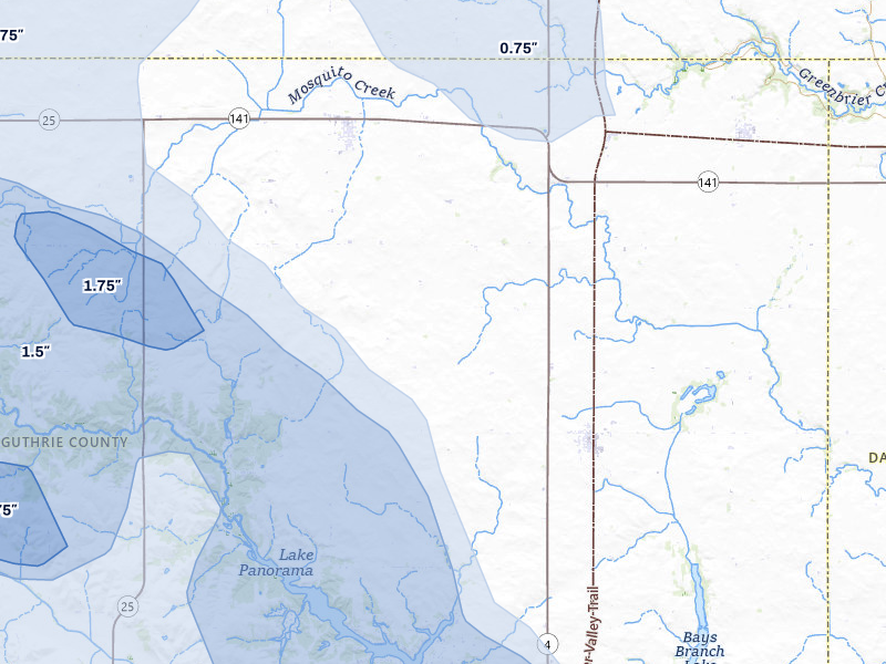 NEXRAD radar-signature map of the hail storm over Yale, IA on May 15, 2026