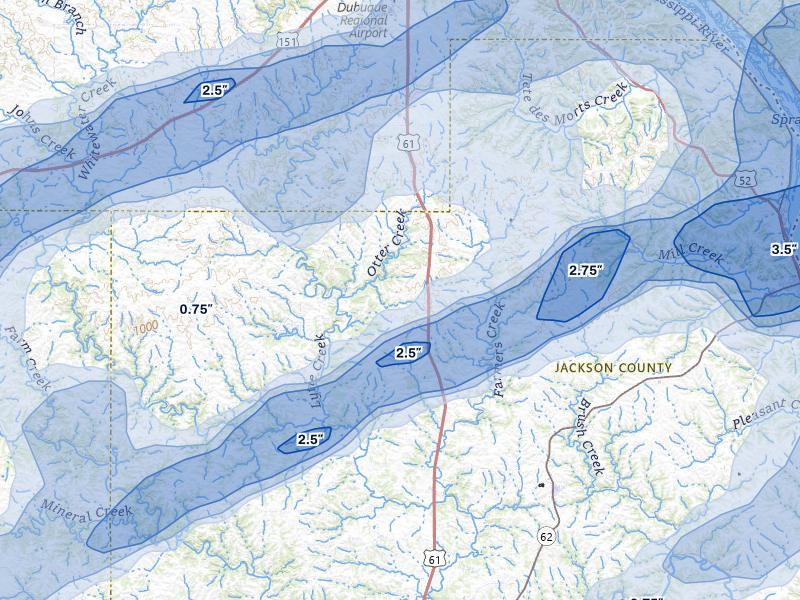 NEXRAD radar-signature map of the hail over Zwingle, IA