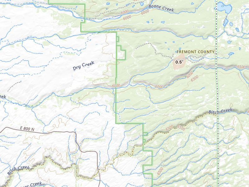 Radar-estimated hail-size map of the storm over Ashton, ID on Jun 26, 2026