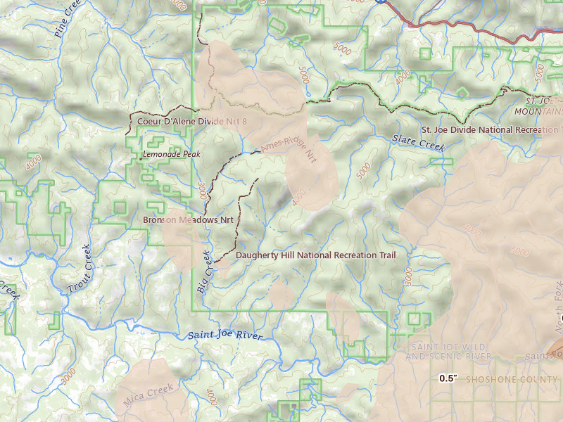 Radar-estimated hail-size map of the storm over Calder, ID on May 28, 2026