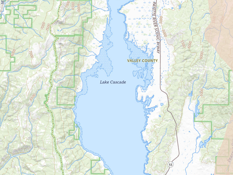 Radar-estimated hail-size map of the storm over Cascade, ID on Jul 16, 2026