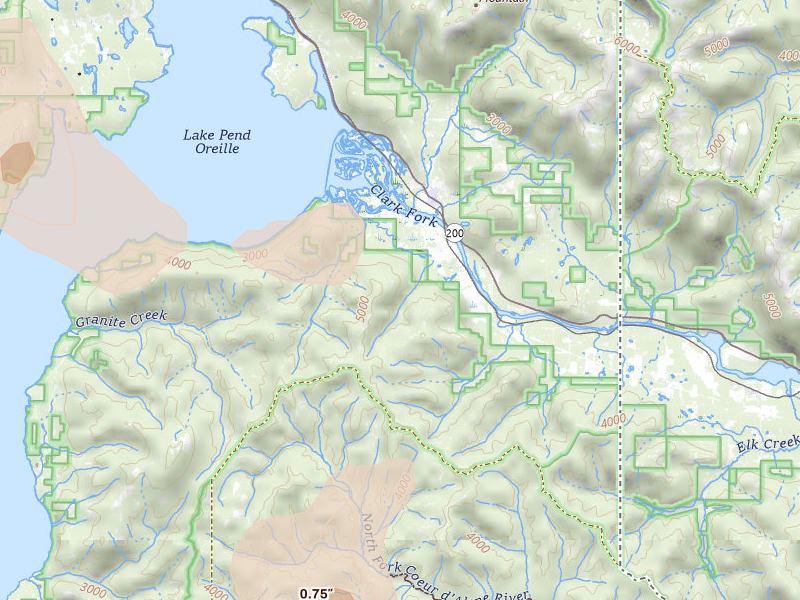 Radar-estimated hail-size map of the storm over Clark Fork, ID on May 28, 2026