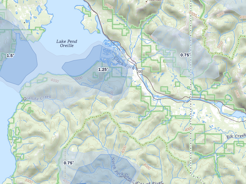 NEXRAD radar-signature map of the hail storm over Clark Fork, ID on May 28, 2026