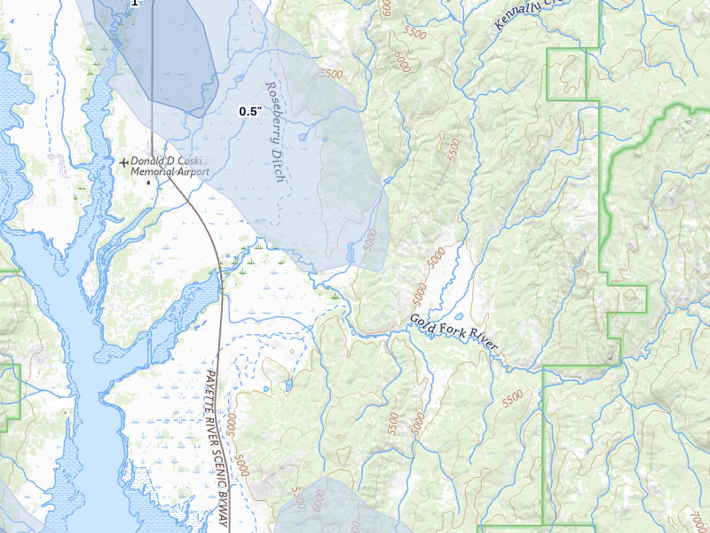 NEXRAD radar-signature map of the hail storm over Donnelly, ID on May 27, 2026