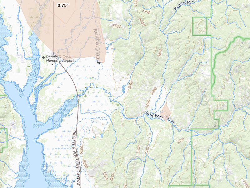 Radar-estimated hail-size map of the storm over Donnelly, ID on May 28, 2026