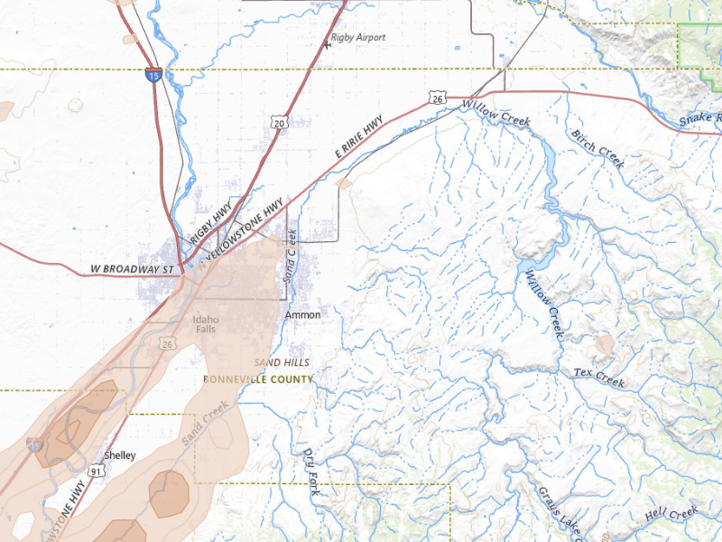 Radar-estimated hail-size map of the storm over Idaho Falls, ID