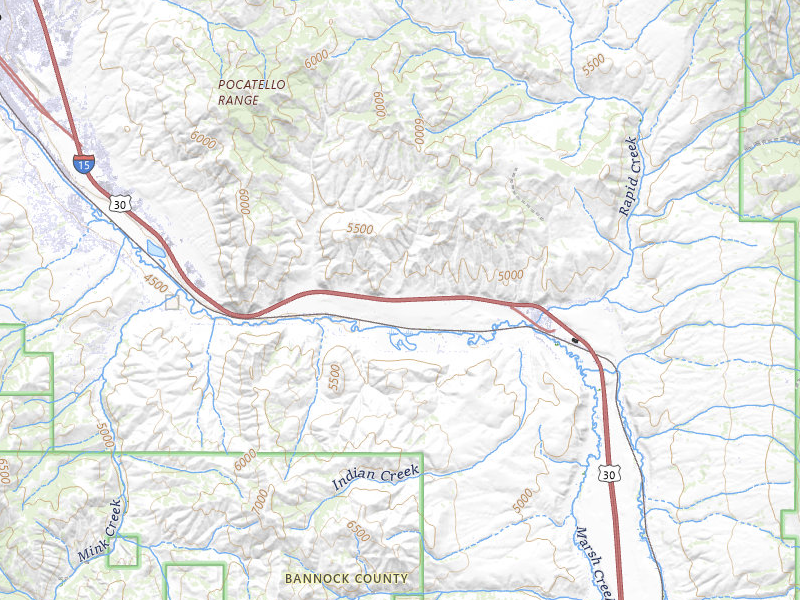 Radar-estimated hail-size map of the storm over Inkom, ID on Jul 30, 2026