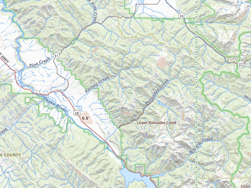 Radar-estimated hail-size map of the storm over Irwin, ID on Apr 11, 2026