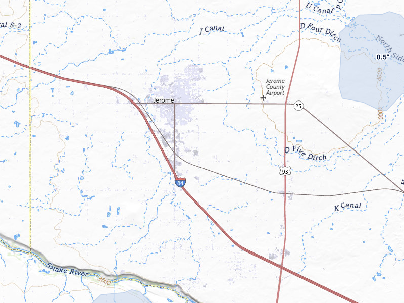 NEXRAD radar-signature map of the hail storm over Jerome, ID on Jul 29, 2026