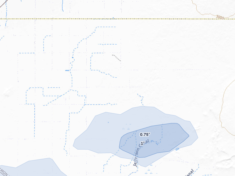 NEXRAD radar-signature map of the hail storm over Monteview, ID on Jul 30, 2026