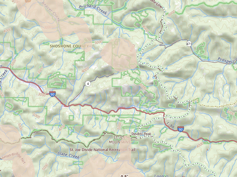 Radar-estimated hail-size map of the storm over Mullan, ID on May 28, 2026