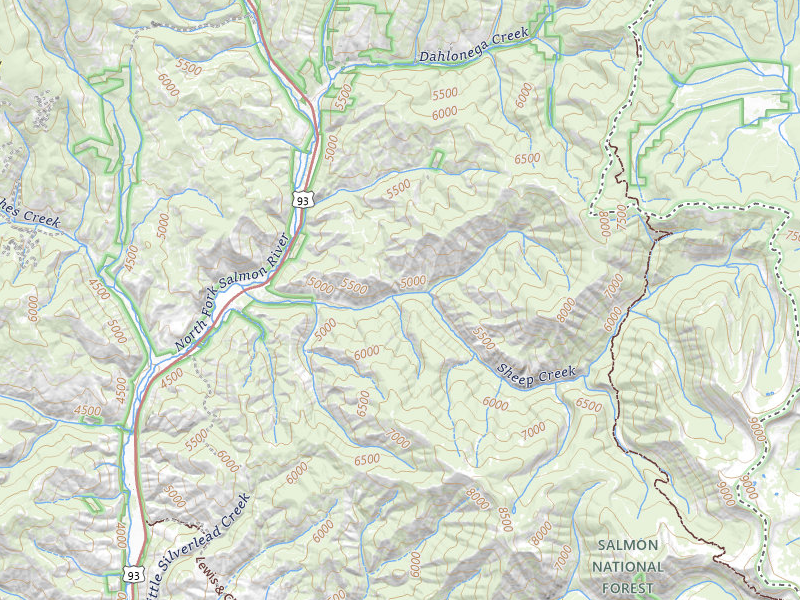 Radar-estimated hail-size map of the storm over North Fork, ID on Jul 18, 2026