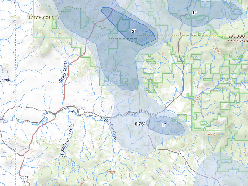 NEXRAD radar-signature map of the hail storm over Princeton, ID on May 28, 2026