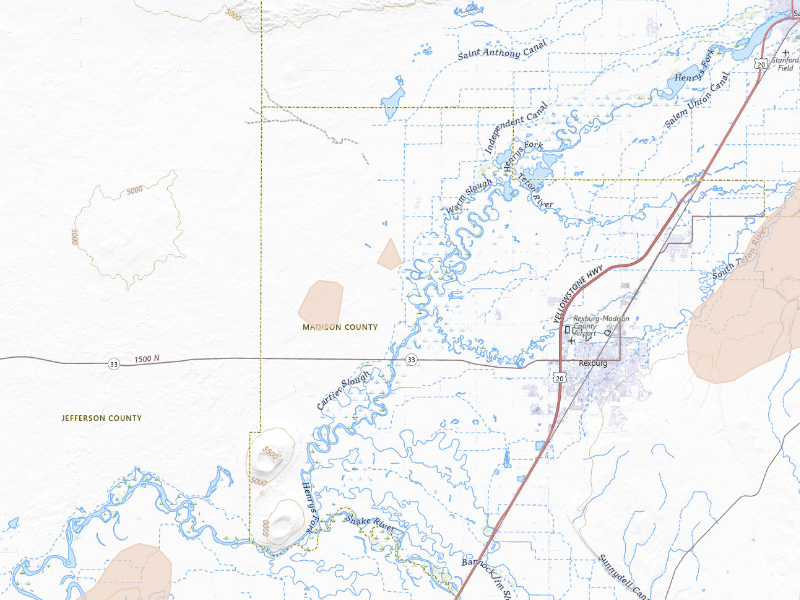 Radar-estimated hail-size map of the storm over Rexburg, ID